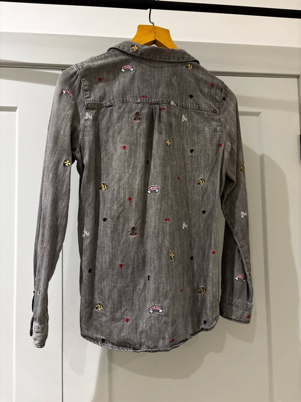 Scotch & Soda Grey Embroidered Shirt, size S - Picture 14 of 15